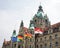 New City Hall in Hannover Germany with flags