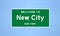 New City, New York city limit sign. Town sign from the USA.