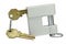 New close metal padlock