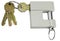 New close metal padlock