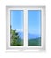 New closed plastic glass window frame isolated
