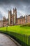 New College building, The University of Edinburgh in Scotland during an autumn cloudy morning.