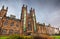 New College building, The University of Edinburgh in Scotland during an autumn cloudy morning.