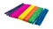 New colorful craft sticks on a white background