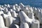 New concrete tetrapods in sunny day