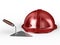 New construction trowel and red helmet