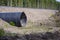 New corrugated metal drainage culvert pipe