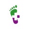 new creative podiatric feet care foot print logo design vector icon illustration template