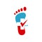 new creative podiatric feet care foot print logo design vector icon illustration template