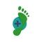 new creative podiatric feet care foot print logo design vector icon illustration template