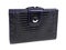 New dark blue wallet of reptile skin leather isolated
