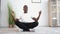 new day harmony calm black man home yoga practice