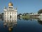 NEW DELHI, INDIA - April 18, 2019, Nanak Piao Sahib, Gurdwara, sarovar, water pond