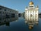 NEW DELHI, INDIA - April 18, 2019, Nanak Piao Sahib, Gurdwara, sarovar, water pond