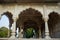New Delhi, India - July 2021 -The Hira Mahal is a pavilion in the Red Fort in Delhi. It is located on the eastern wall of the fort