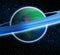 New earth greets us with rings around the freen and blue planet