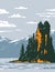 New Eddystone Rock Located in Misty Fjords National Monument Part of Tongass National Forest in Ketchikan Alaska WPA Poster Art