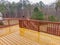 New Elevated Attached Wooden Deck with Railing