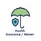 New Employee Hiring Process icon and health insurance waiver