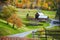 New England countryside, farm in autumn landscape