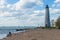 New England Lighthouse in Lighthouse Point Park in New Haven Con