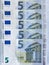 New five euro banknote money bank