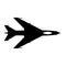 New flying jet fighter simple icon