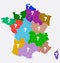 New French regions. Nouvelles regions de France.