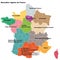 New French regions. Nouvelles regions de France.