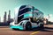 A new futuristic electric driverless truck. Generative AI