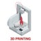 New generation of 3D Printing Machine printing a model of plastic.