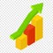 New growth chart isometric 3d icon