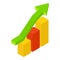 New growth chart isometric icon