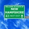 NEW HAMPSHIRE road sign against clear blue sky