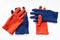New handmade felted orange and blue gloves