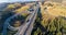 New highway with a tunnel and crossroad on Zakopianka road in Poland