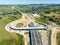 New Highway Zakopianka in Poland under construction. Aerial view