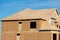 New home construction wood roof plywood lumber