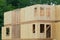 New house construction, framed walls plywood building lumber real truss
