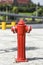 New hydrant on new boulevards in Szczecin on a sunny day