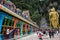 New iconic look with colorful stair and unidentified visitors at Murugan Temple Batu Caves, Malaysia