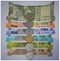 new Indian rupees currency notes arranged orderly number upwards manner with all rupee coins in white paper