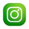 New Instagram camera logo icon in green vector with modern gradient design illustrations on white background