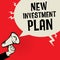 New Investment Plan business concept