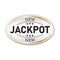 New Jackpot Gold Paper Tag Badge on white