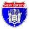 New Jersey Flag Icons As Interstate Sign