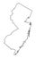 New Jersey map outline vector illustartion