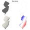 New Jersey outline map set