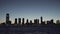 New Jersey panorama skyscrapers at evening, night, New York Skyline. Apartments and financial buildings. The skyline of