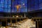 New Kaiser Wilhelm Memorial Church interior with crucifix and stained glass inlays, Berlin